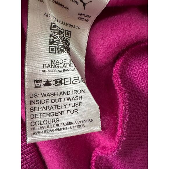 Puma Women's Essential+ Logo Fleece Hoodie NWT PINK SIZE S - Picture 6 of 9